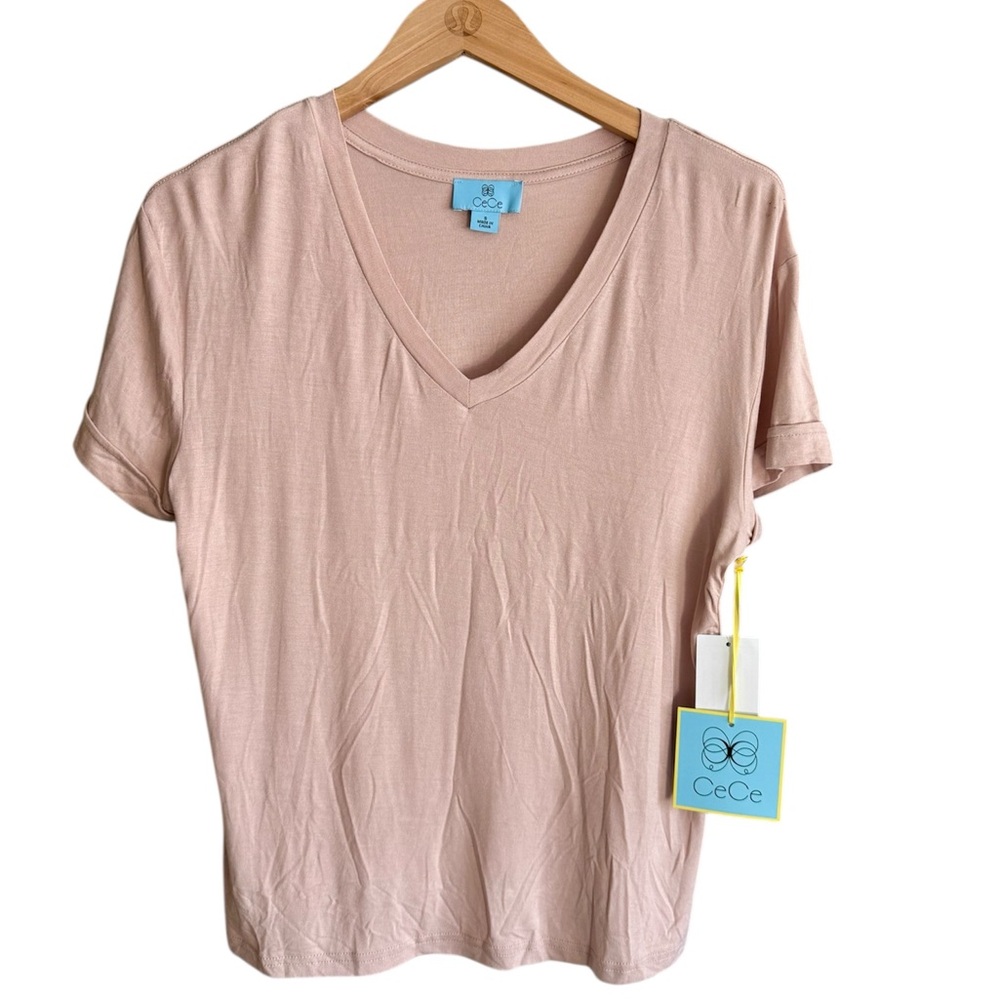 CeCe Pink Short Sleeve Relaxed T-Shirt